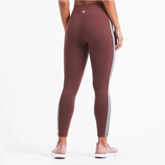 Vuori HR Racer Side Stripe Leggings Burgundy and gray - Picture 3 of 4